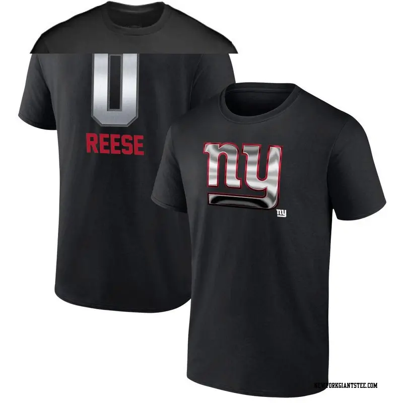Men's New York Giants ＃0 Arvell Reese Black Midnight Mascot T-Shirt