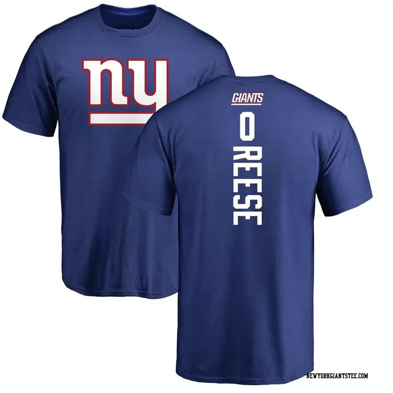Men's New York Giants ＃0 Arvell Reese Royal Backer T-Shirt