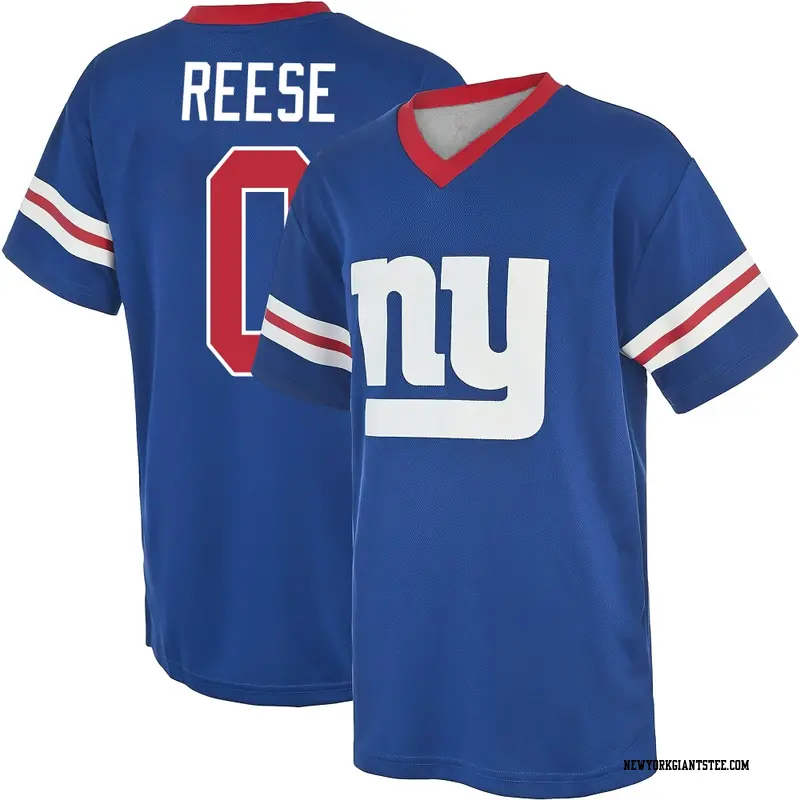Men's New York Giants ＃0 Arvell Reese Royal Name & Number Game Day V-Neck T-Shirt