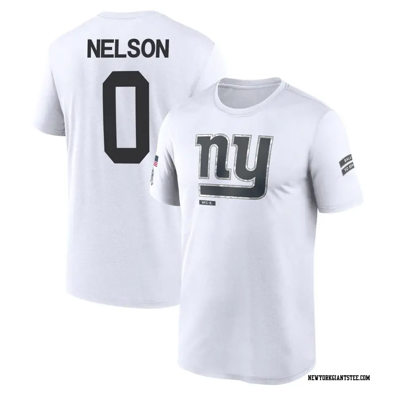 Men's New York Giants ＃0 Braylen Nelson White 2024 Salute to Service Performance T-Shirt