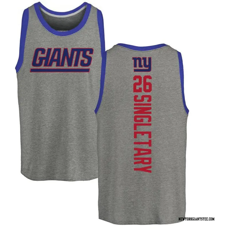 Men's New York Giants ＃26 Devin Singletary Ash Backer Tank Top