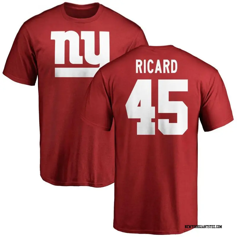 Men's New York Giants ＃45 Patrick Ricard Red Name & Number Logo T-Shirt