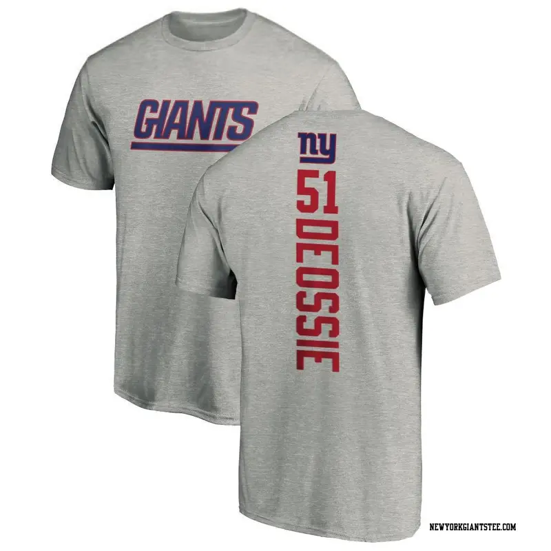 Men's New York Giants ＃51 Zak DeOssie Ash Backer T-Shirt