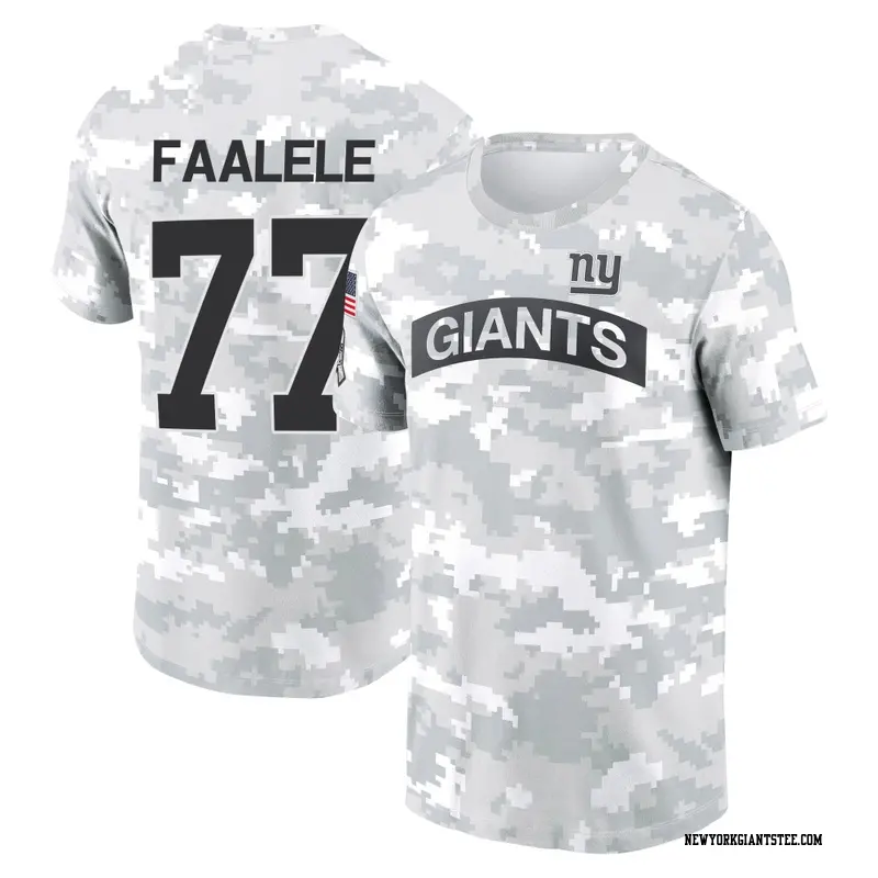 Men's New York Giants ＃77 Daniel Faalele Camo Arctic 2024 Salute to Service Performance T-Shirt