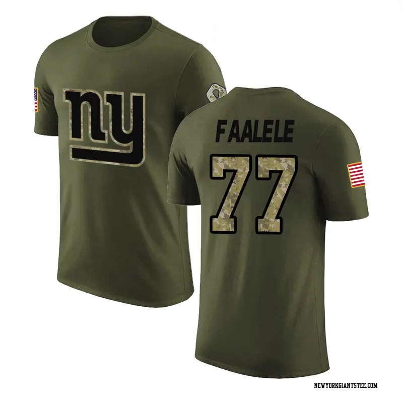 Men's New York Giants ＃77 Daniel Faalele Olive Salute to Service T-Shirt