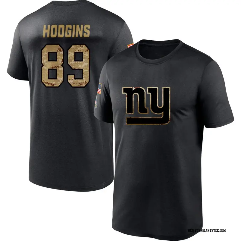 Men's New York Giants ＃89 Isaiah Hodgins Black 2020 Salute To Service Performance T-Shirt