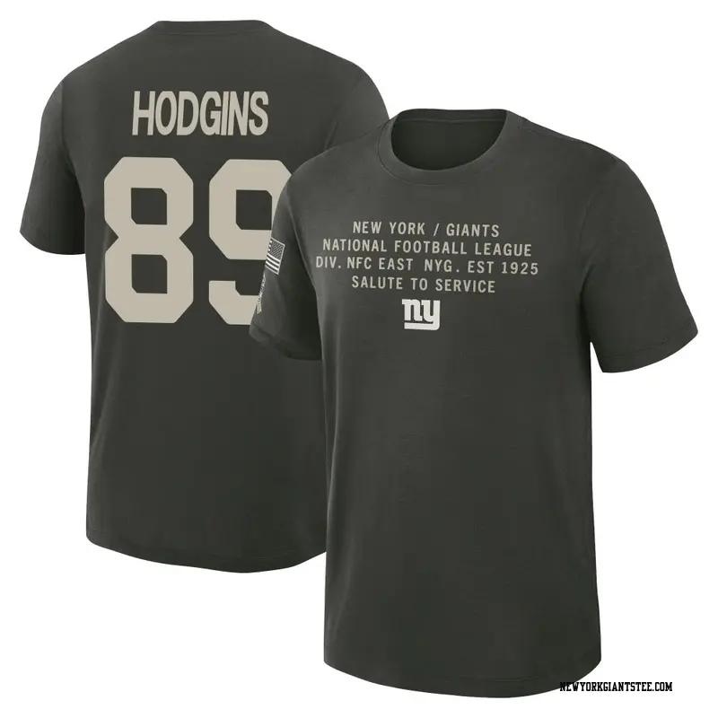 Men's New York Giants ＃89 Isaiah Hodgins Dark/Green 2025 Salute to Service Sideline Slub T-Shirt