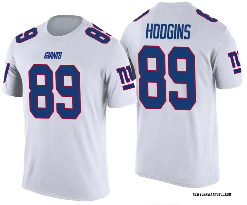 Men's New York Giants ＃89 Isaiah Hodgins White Color Rush T-Shirt