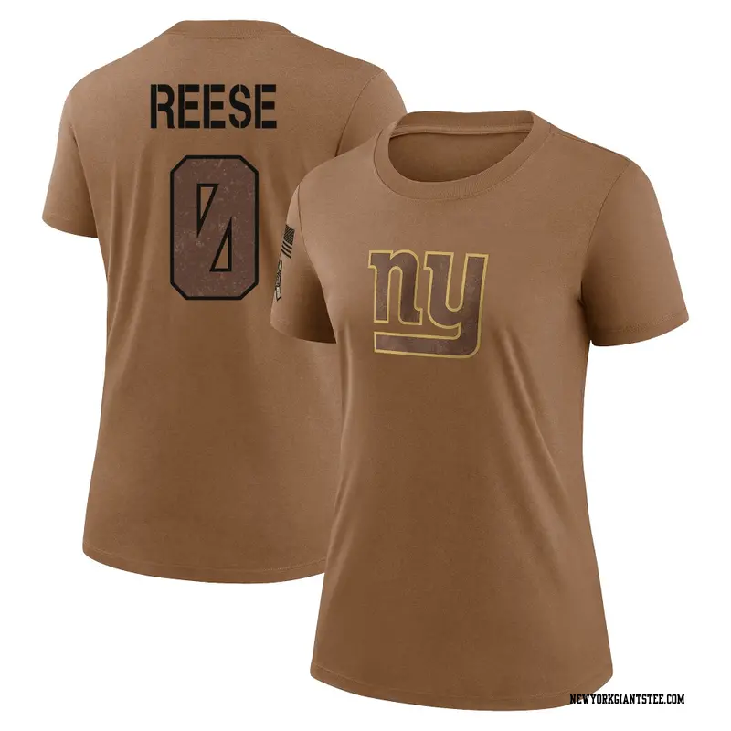 Women's New York Giants ＃0 Arvell Reese Brown 2023 Salute To Service Performance T-Shirt
