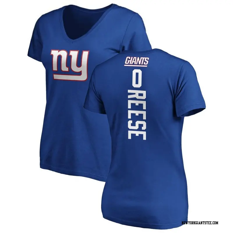 Women's New York Giants ＃0 Arvell Reese Royal Backer Slim Fit T-Shirt