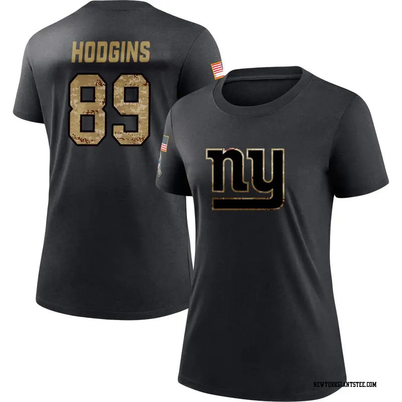 Women's New York Giants ＃89 Isaiah Hodgins Black 2020 Salute To Service Performance T-Shirt