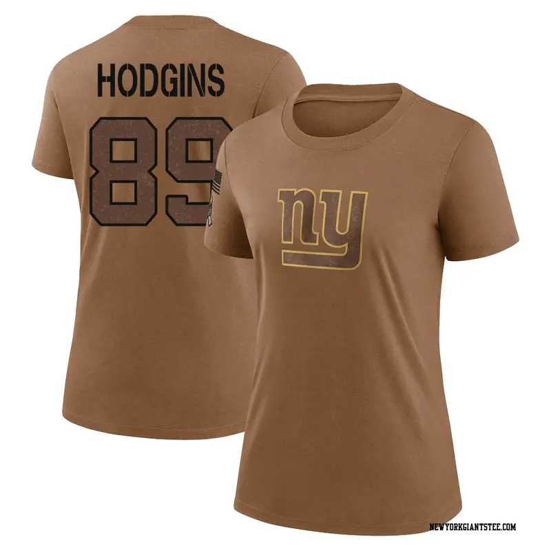 Women's New York Giants ＃89 Isaiah Hodgins Brown 2023 Salute To Service Performance T-Shirt