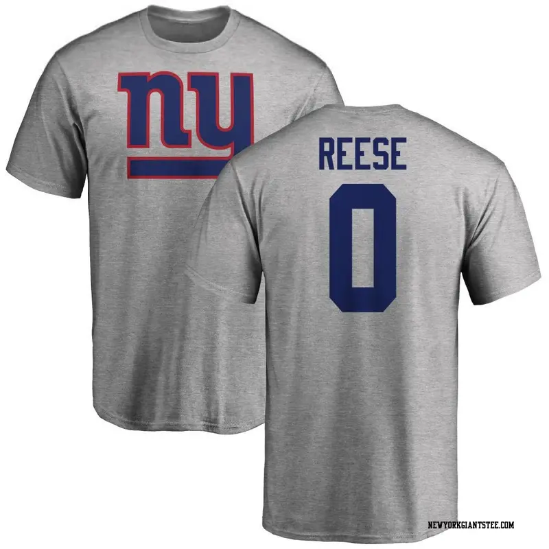 Youth New York Giants ＃0 Arvell Reese Ash Name & Number Logo T-Shirt