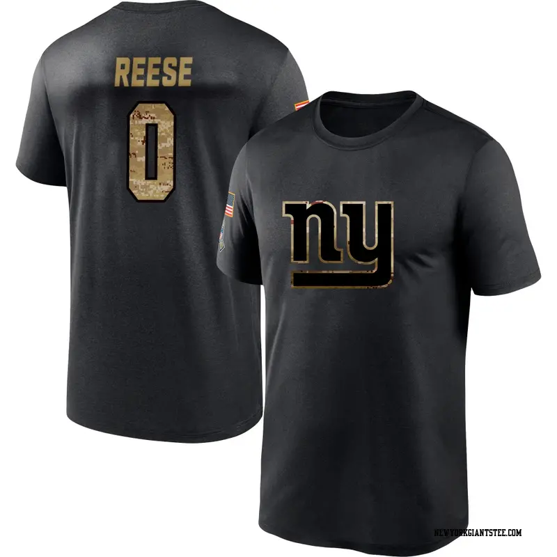 Youth New York Giants ＃0 Arvell Reese Black 2020 Salute To Service Performance T-Shirt