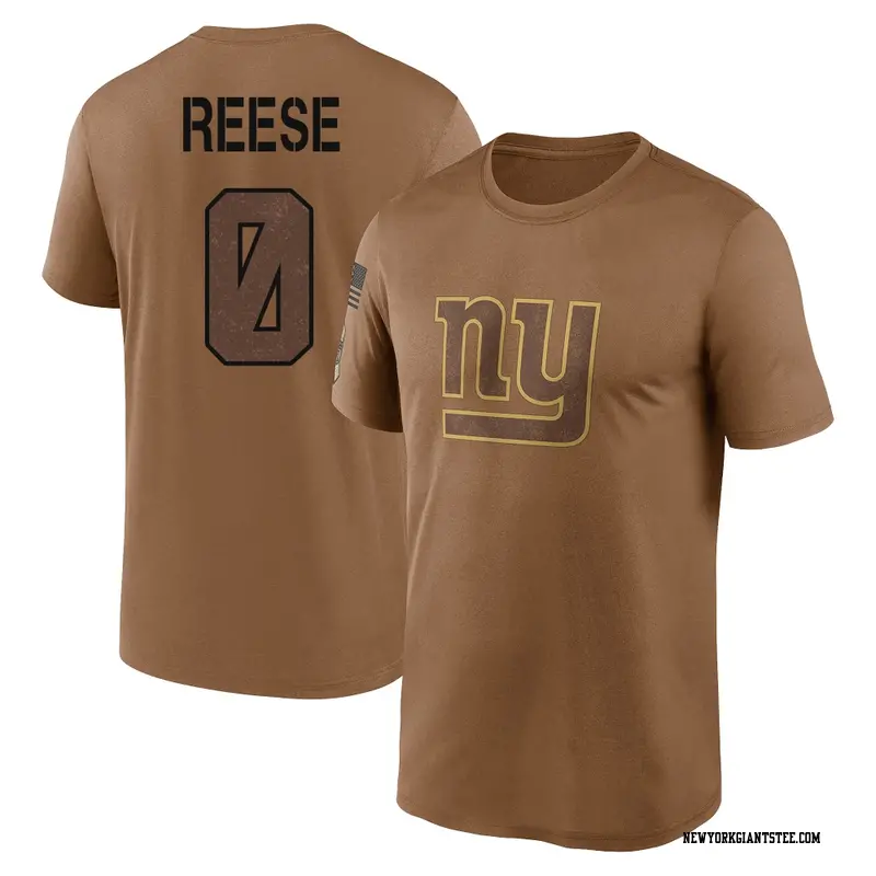 Youth New York Giants ＃0 Arvell Reese Brown 2023 Salute To Service Performance T-Shirt