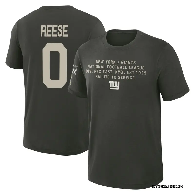 Youth New York Giants ＃0 Arvell Reese Dark/Green 2025 Salute to Service Sideline Slub T-Shirt