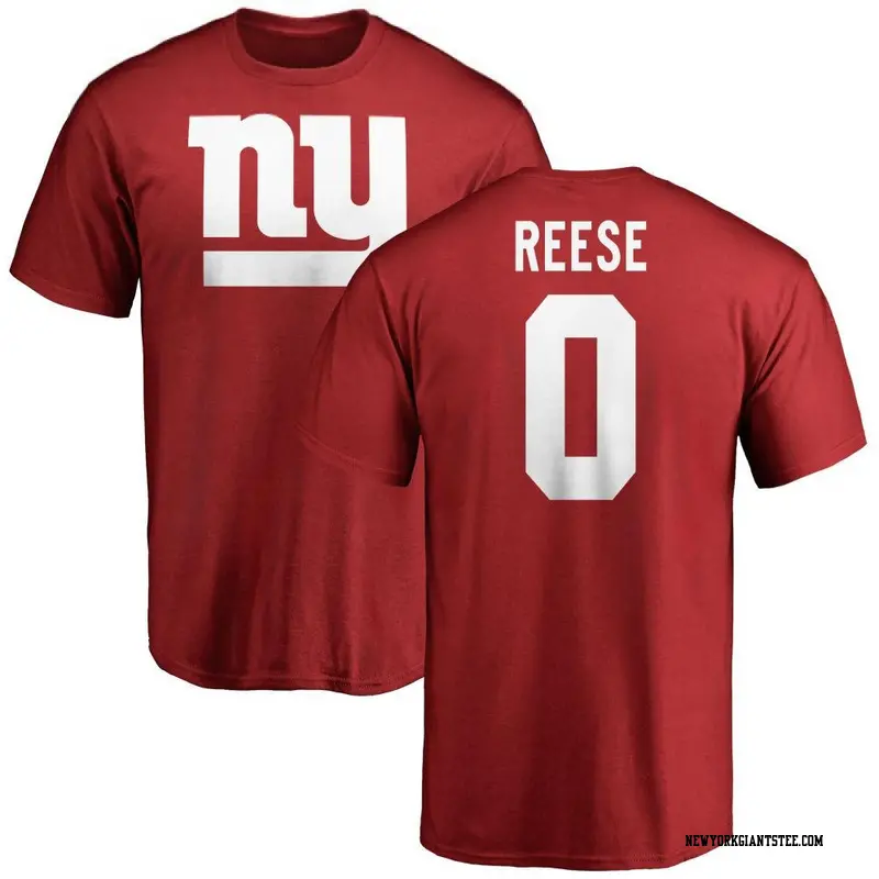 Youth New York Giants ＃0 Arvell Reese Red Name & Number Logo T-Shirt