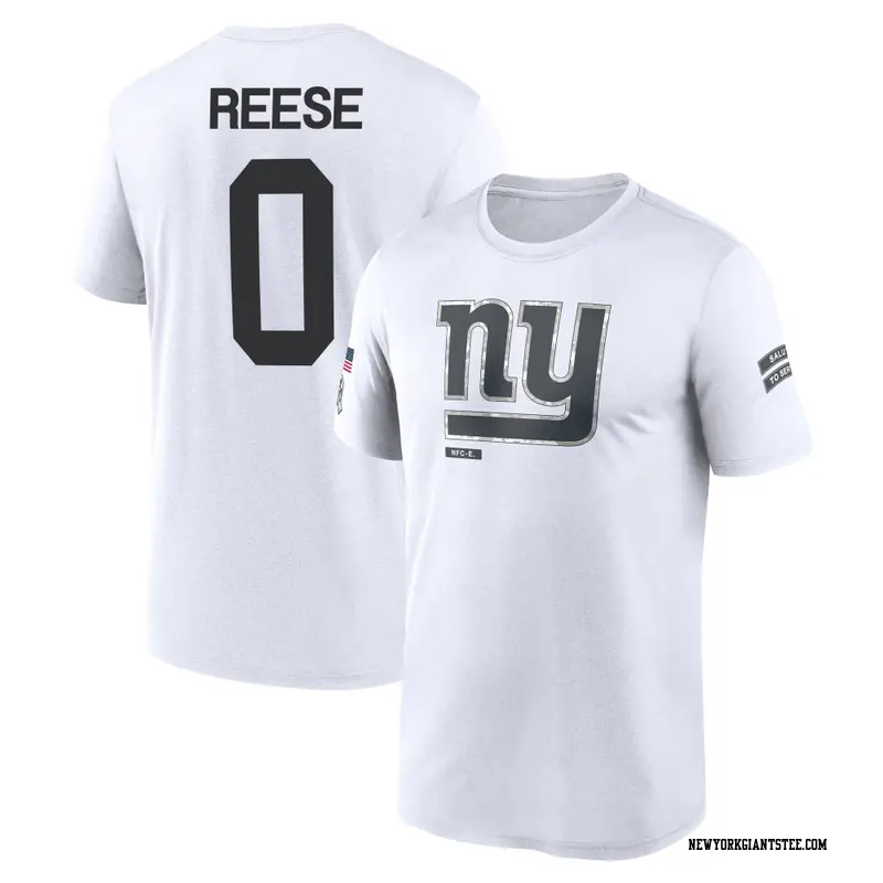 Youth New York Giants ＃0 Arvell Reese White 2024 Salute to Service Performance T-Shirt