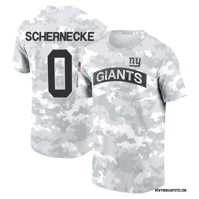 Youth New York Giants ＃0 Ryan Schernecke Camo Arctic 2024 Salute to Service Performance T-Shirt