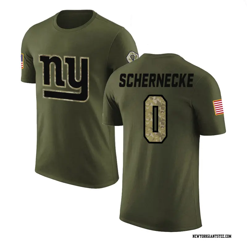 Youth New York Giants ＃0 Ryan Schernecke Olive Salute to Service T-Shirt