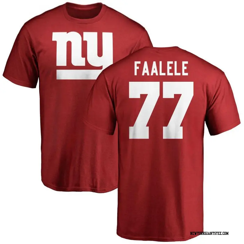 Youth New York Giants ＃77 Daniel Faalele Red Name & Number Logo T-Shirt