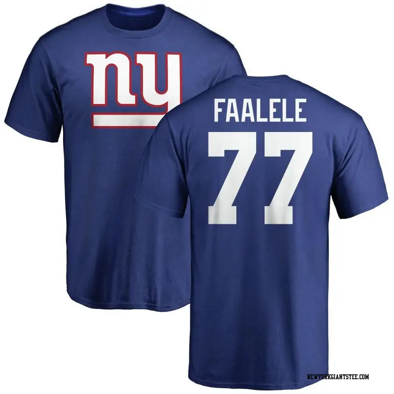 Youth New York Giants ＃77 Daniel Faalele Royal Name & Number Logo T-Shirt