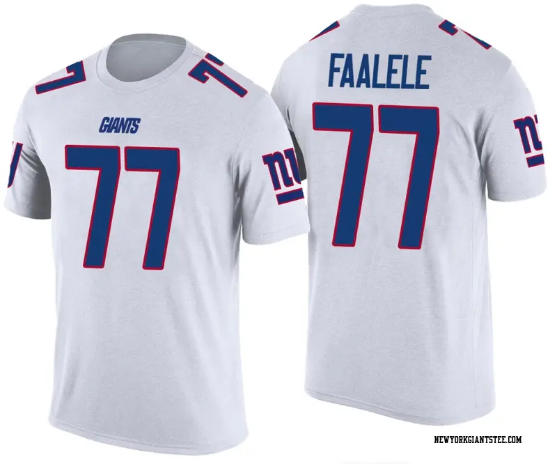 Youth New York Giants ＃77 Daniel Faalele White Color Rush T-Shirt