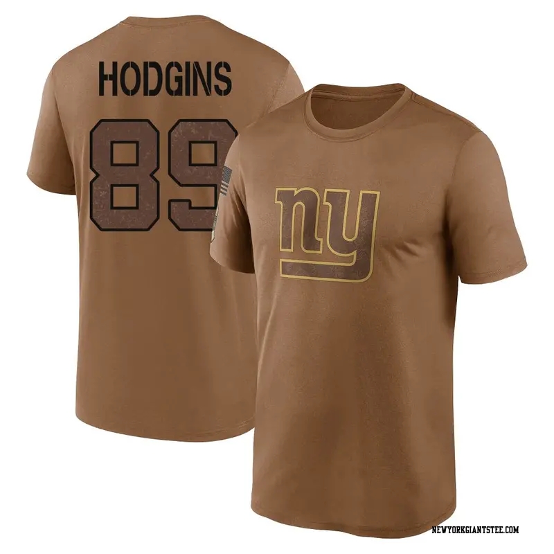 Youth New York Giants ＃89 Isaiah Hodgins Brown 2023 Salute To Service Performance T-Shirt