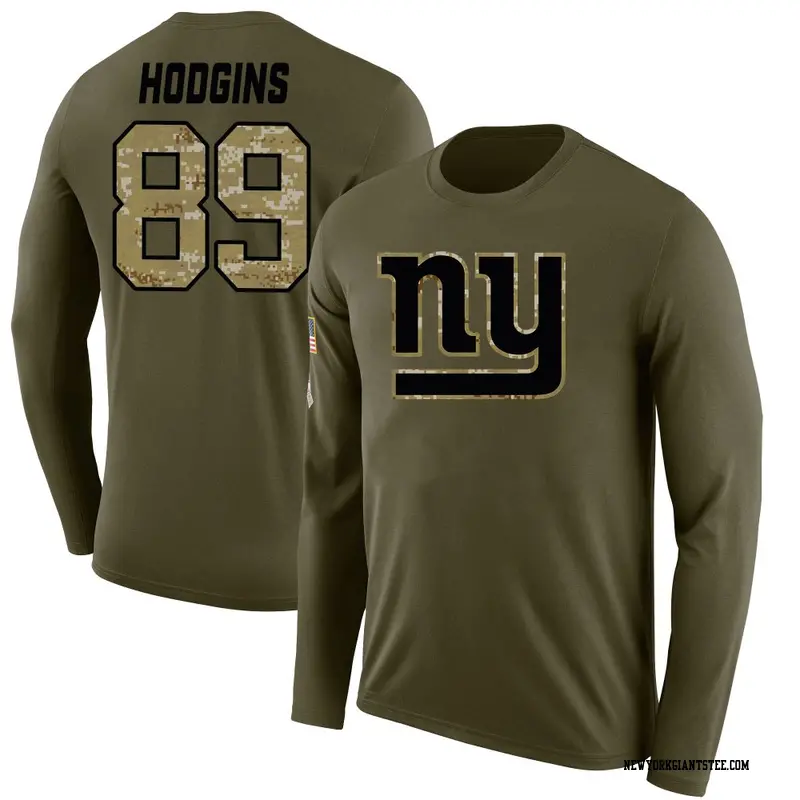 Youth New York Giants ＃89 Isaiah Hodgins Olive Salute to Service Sideline Long Sleeve T-Shirt